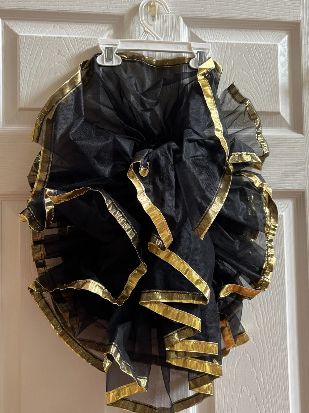 Girls Black and Gold Sequin Dance Costume